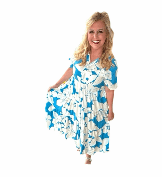 Helene - Blue Cream Jumbo Floral
