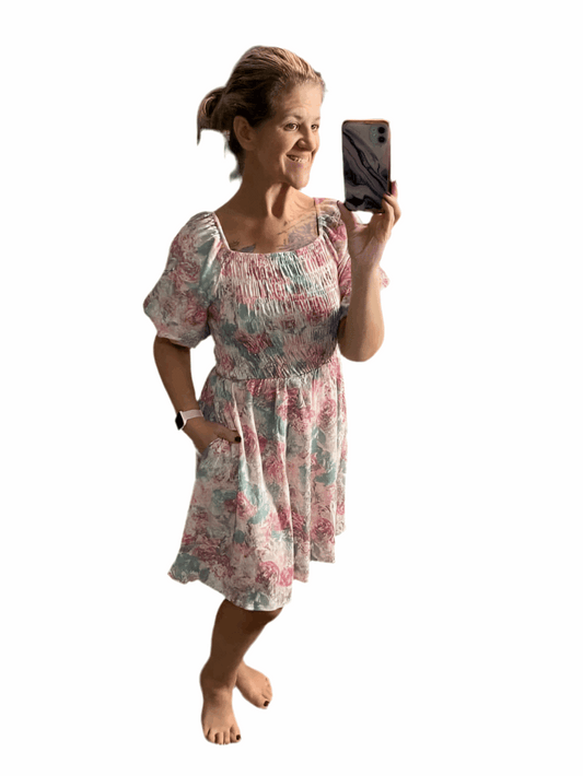 Alina - Pink Teal Watercolor Floral