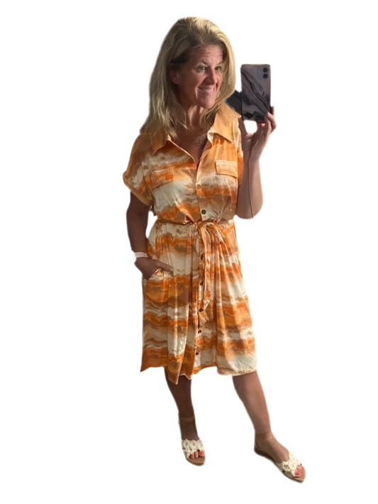 Stacie - Orange Wash Stripe