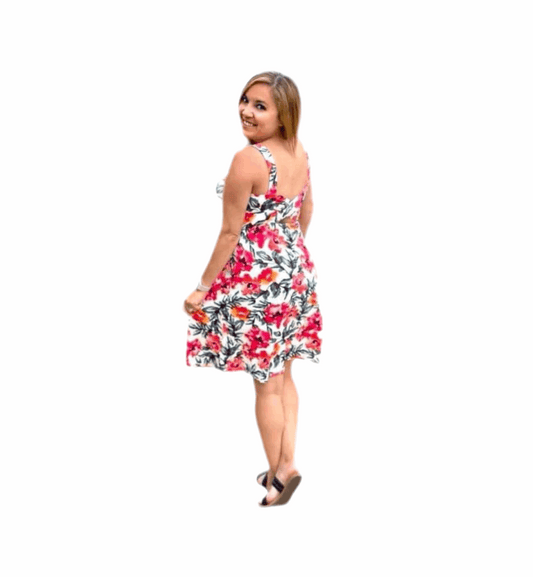 Navy - Cream Pink Watercolor Floral